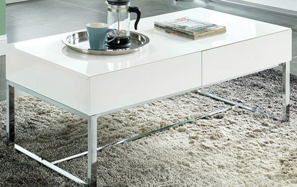 JUNI WHITE COFFEE TABLE-GENTLY USED STAGING FURNITURE