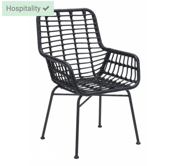 LYON BLACK DINING CHAIR WITH ARMS